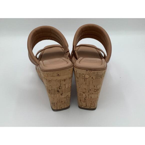 INC Beige Slip On Wedges Double Strap Size 9.5 - Picture 3 of 5
